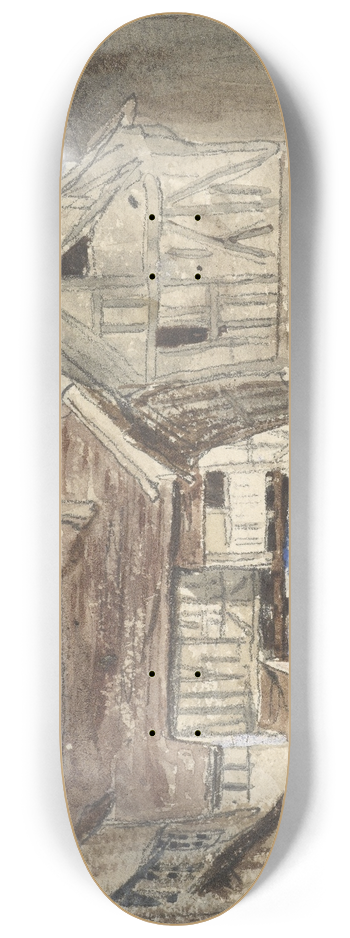 Paul Huet - Gezicht te Honfleur 8.25 inch art skate deck