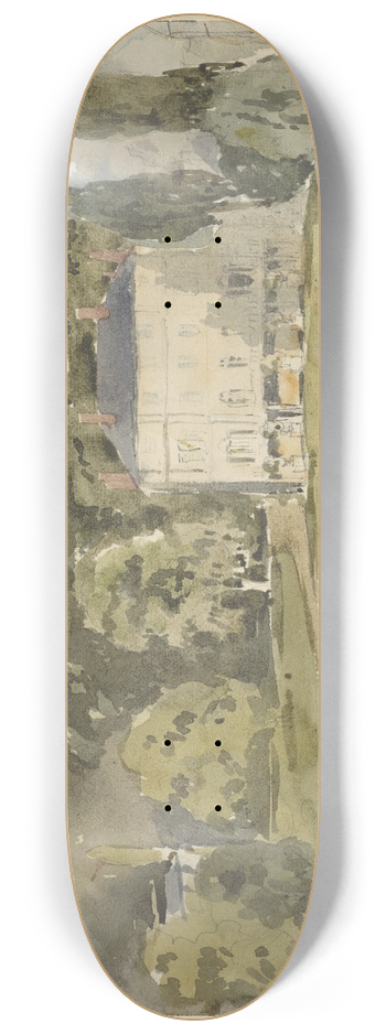 Paul Huet - View of the Chteau at Folembray 8.25 inch art skate deck