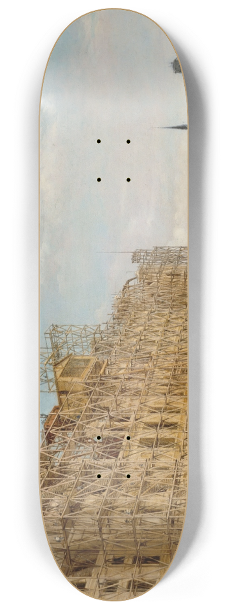 Paul-Joseph-Victor Dargaud - Lhtel de Ville en Reconstruction 8.25 inch art skate deck