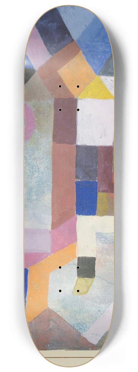 Paul Klee - Colorful Architecture 8.25 inch art skate deck