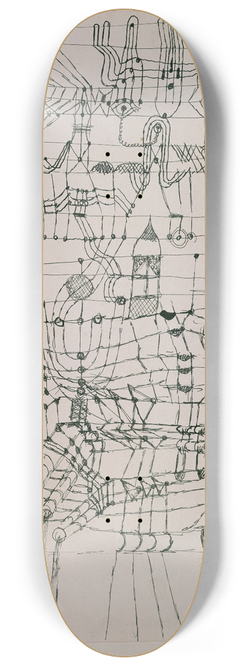 Paul Klee - Drawing Knotted in the Manner of a Net 8.25 inch art skate deck