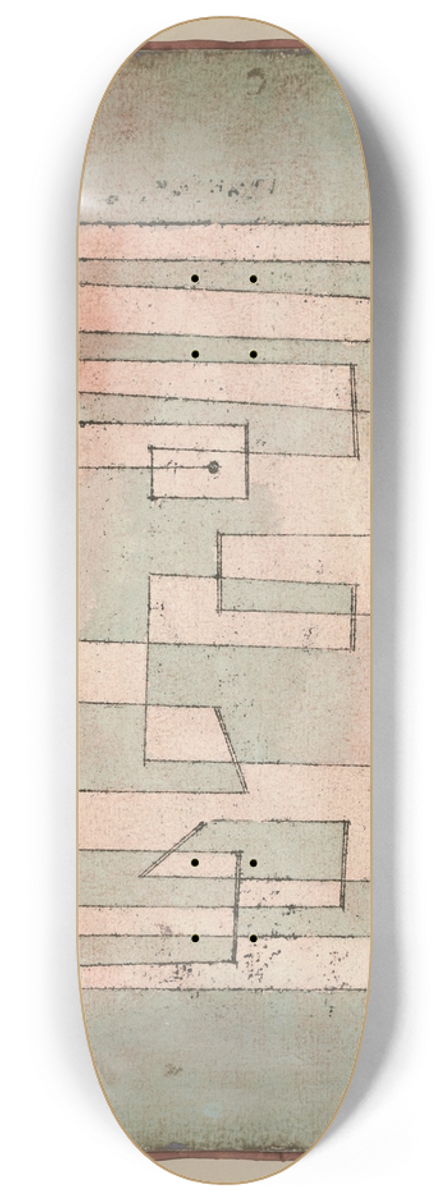 Paul Klee - Grundfeste(Foundation) 8.25 inch art skate deck