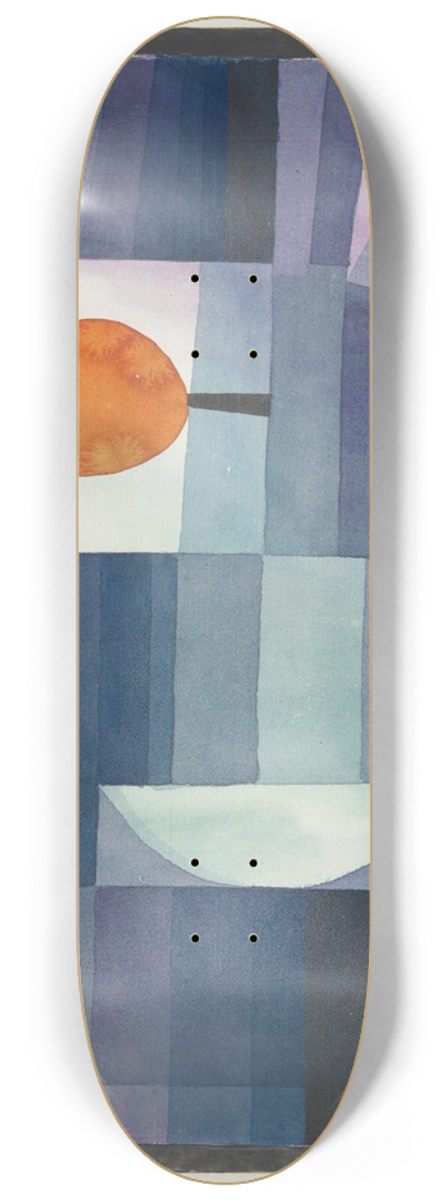 Paul Klee - The Harbinger of Autumn [green and violet gradation with orangeaccent] 8.25 inch art skate deck