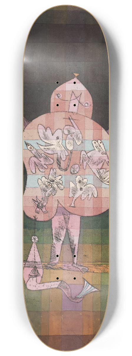 Paul Klee - Ventriloquist and Crier in the Moor 8.25 inch art skate deck