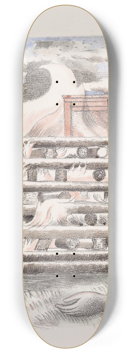 Paul Nash - Design for Urne Buriall  Funeral Pyre 8.25 inch art skate deck