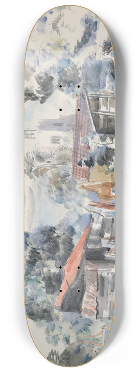 Paul Nash - Hillingdon Church, London 8.25 inch art skate deck