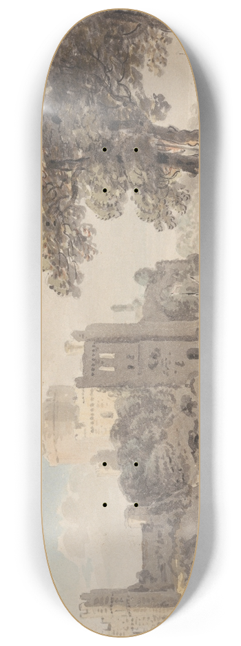 Paul Sandby - A Castle on a River 8.25 inch art skate deck