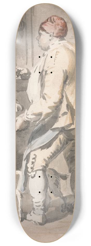 Paul Sandby - London Cries; A Fishmonger 8.25 inch art skate deck