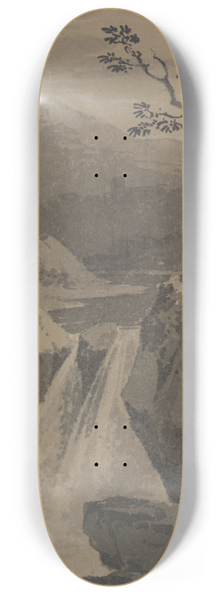 Paul Sandby Munn - Waterfall and Distant Mountains 8.25 inch art skate deck