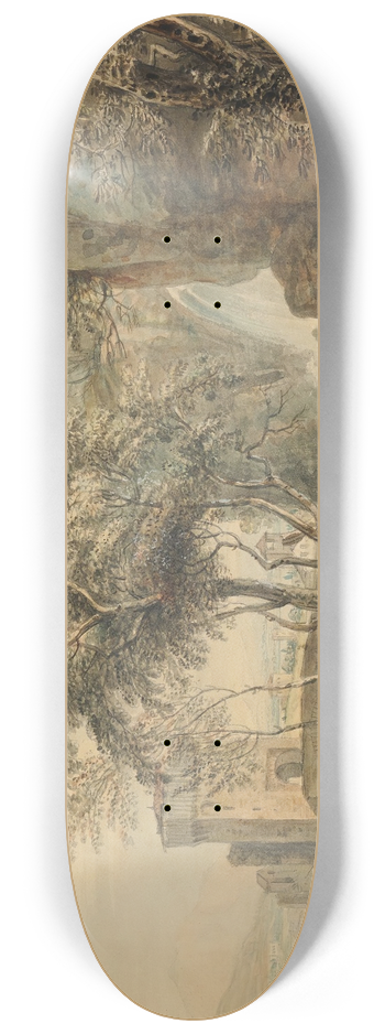 Paul Sandby - Romantic Landscape With Figures And Cattle 8.25 inch art skate deck