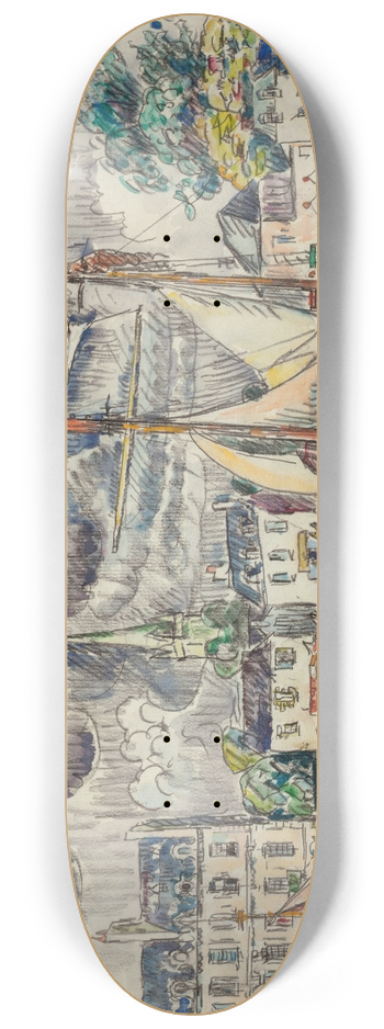Paul Signac - Le port de Paimpol 8.25 inch art skate deck