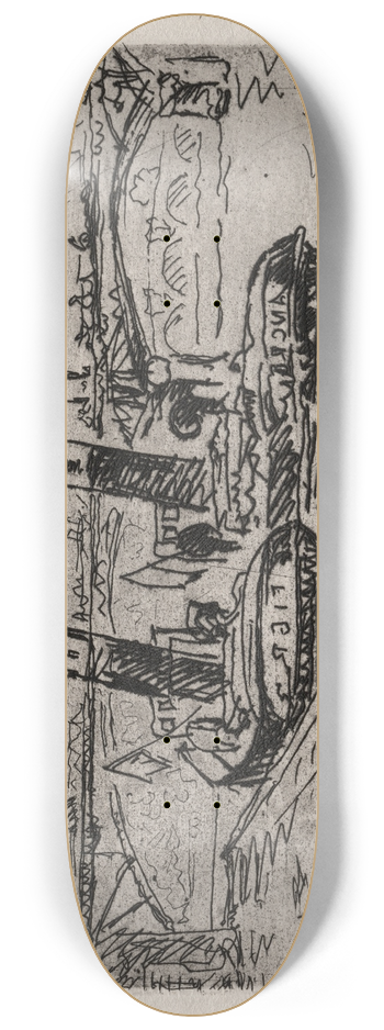 Paul Signac - Paris, Le Pont des Arts avec Remorqeurs 8.25 inch art skate deck