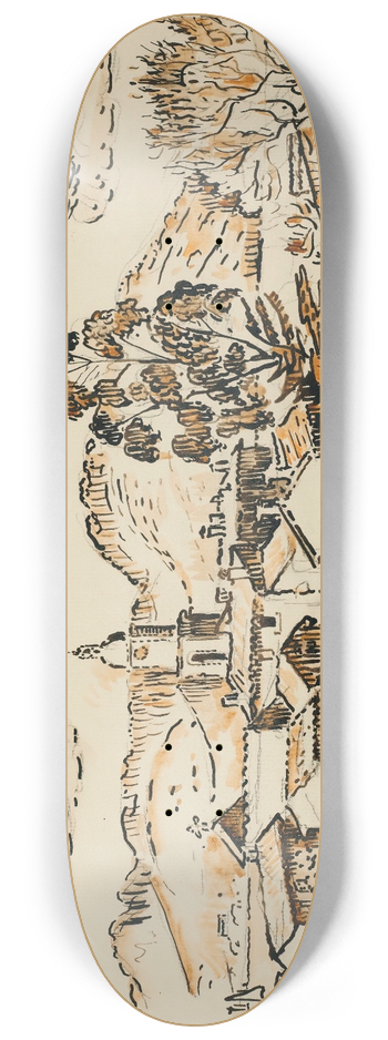 Paul Signac - Saint-Tropez, Le Clocher 8.25 inch art skate deck