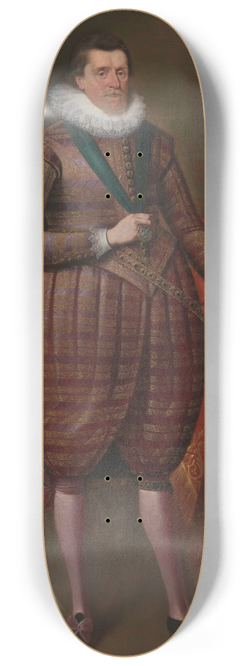 Paul van Somer - James I of England (James VI of Scotland) 8.25 inch art skate deck