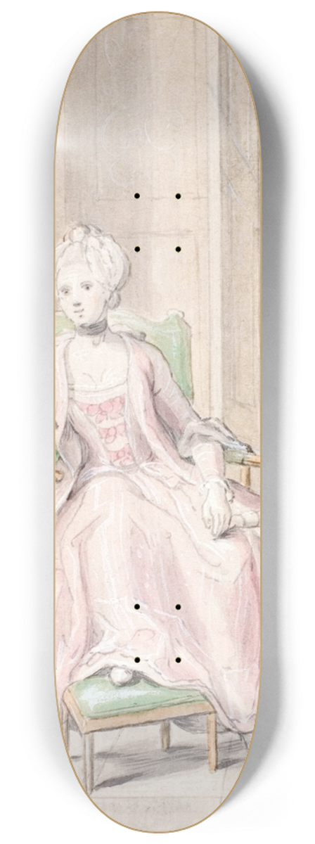 Peder Als - Dronning Caroline Mathilde med kronprins Frederik. 8.25 inch art skate deck