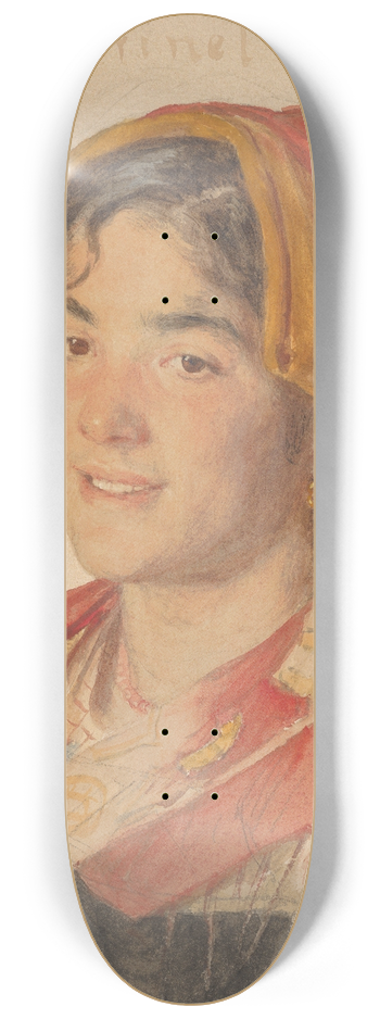 Peder Severin Kryer - Head of an Girl from Civita dAntino in Regional Dress (Catarinella) 8.25 inch art skate deck