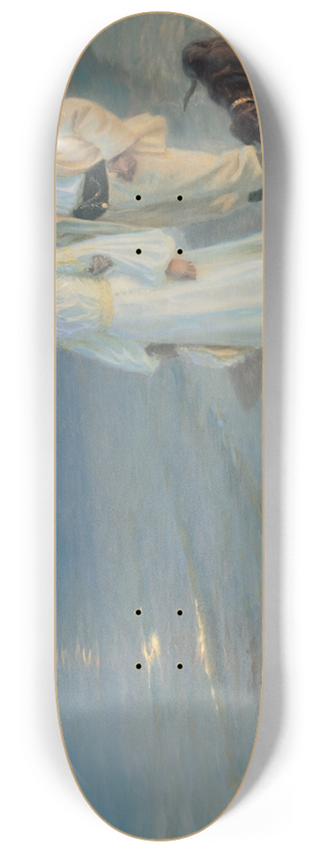 Peder Severin Kryer - Summer evening on the beach at Skagen. The painter and his wife 8.25 inch art skate deck