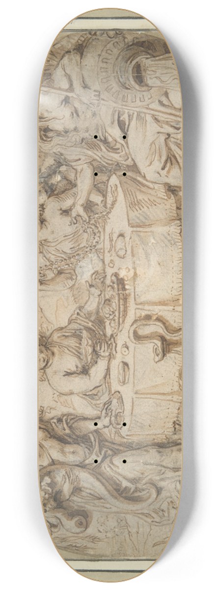 Peiter van Balen - Banquet of Ceres, Bacchus, Venus, andNeptune 8.25 inch art skate deck