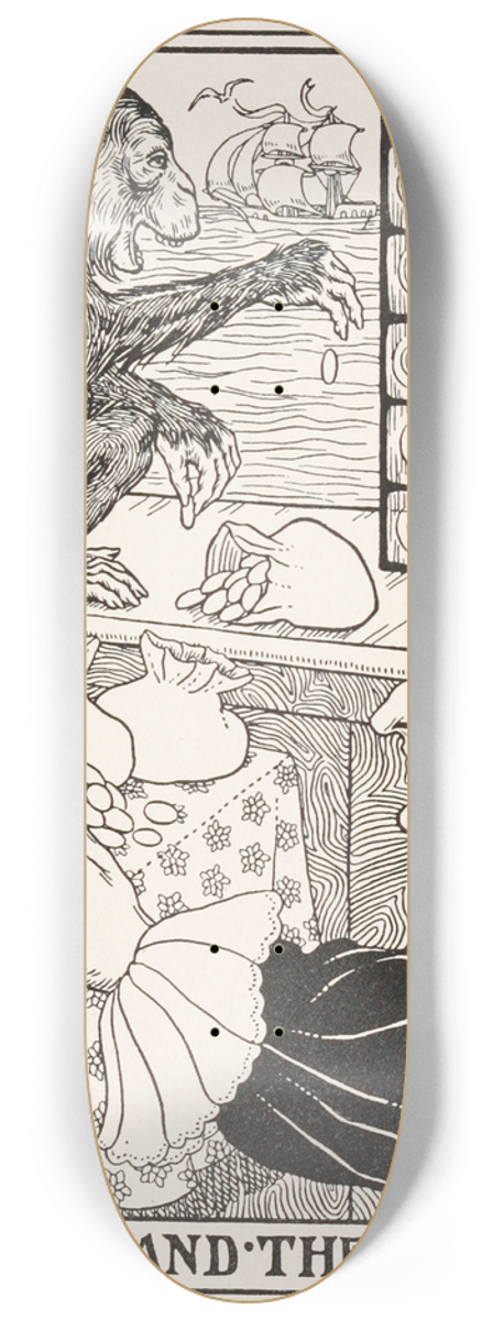 Percy J. Billinghurst - The Miser and the Monkey 8.25 inch art skate deck
