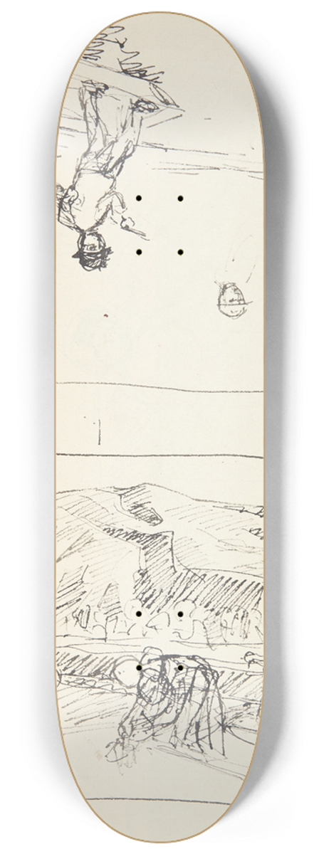 Peter Hansen - To udkast med frger 8.25 inch art skate deck