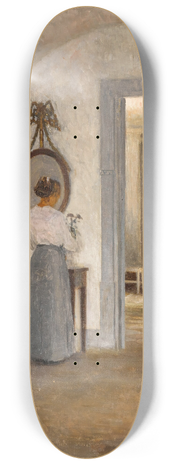 Peter Ilsted - Interior With A Woman Before A Mirror, Liselund 8.25 inch art skate deck