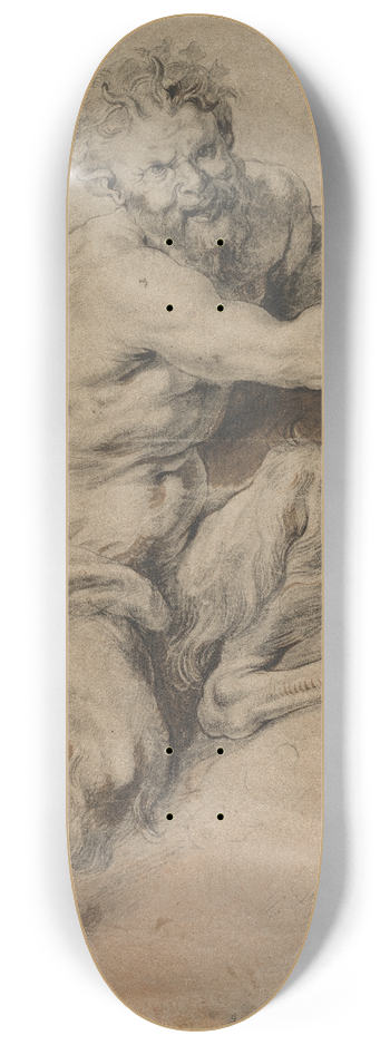 Peter Paul Rubens - A Faun Grasping a Bunch of Grapes 8.25 inch art skate deck