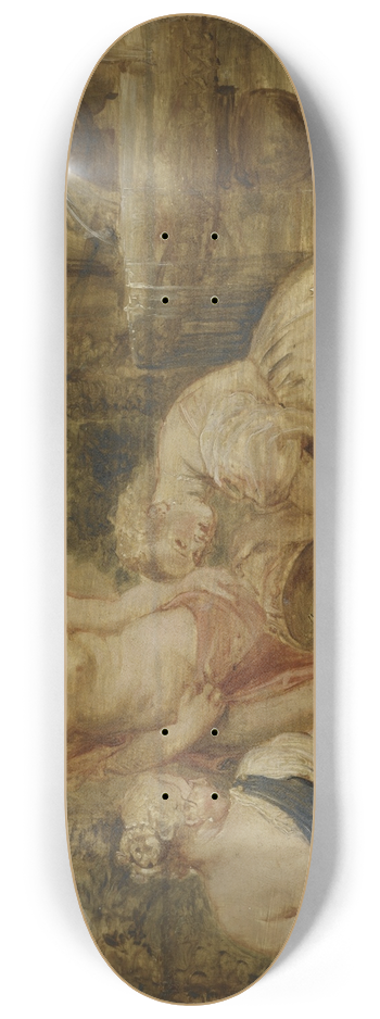 Peter Paul Rubens - Cecrops Daughters Finding Erichtonius. Sketch 8.25 inch art skate deck