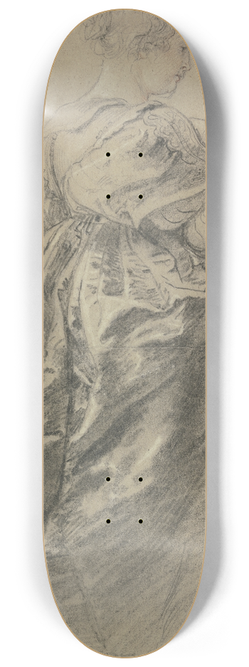 Peter Paul Rubens - Figural Study for the Garden of love; Hlne Fourment 8.25 inch art skate deck