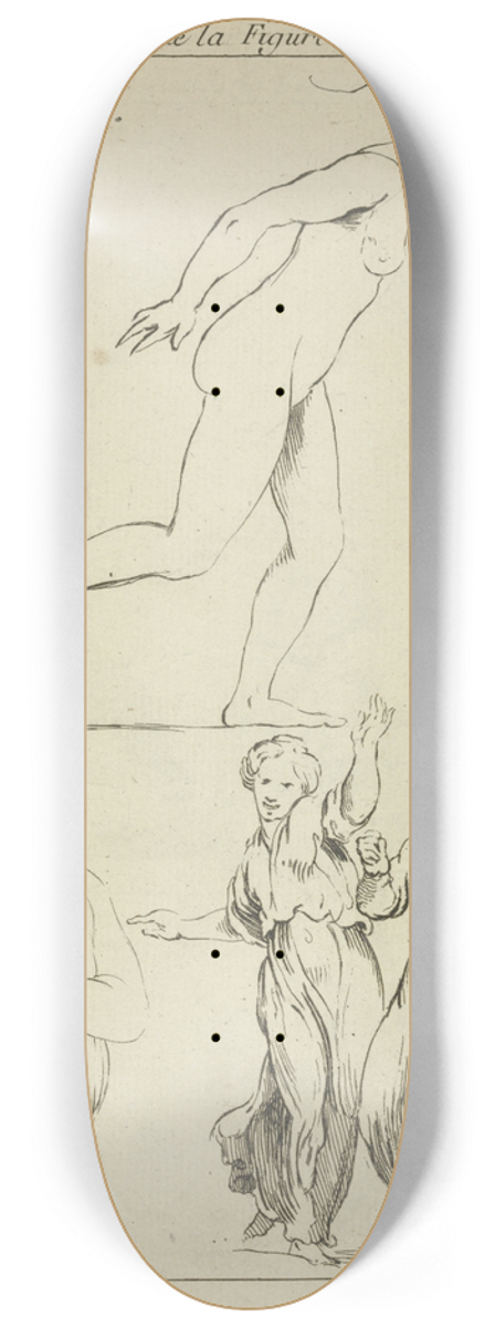 Peter Paul Rubens - One nude and three clothed female figures 8.25 inch art skate deck