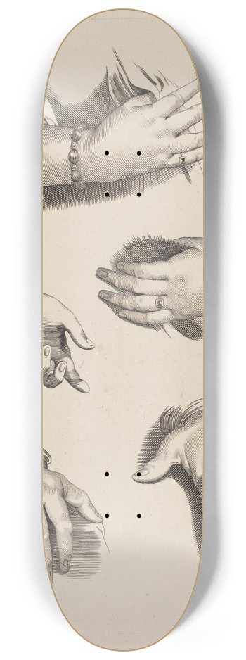 Peter Paul Rubens - Study of Hands 8.25 inch art skate deck