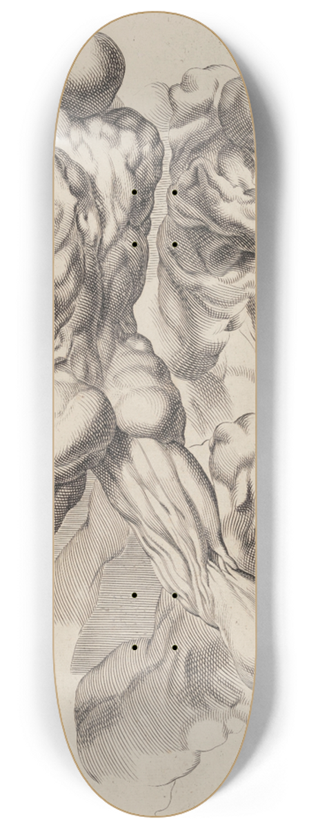 Peter Paul Rubens - Study of Two Naked Men 8.25 inch art skate deck