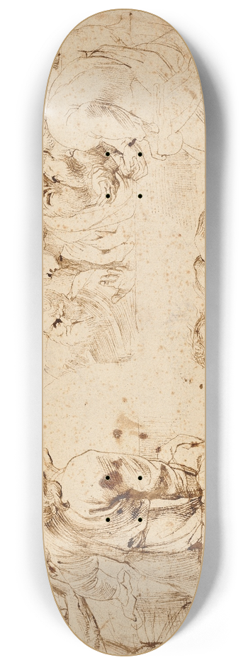 Peter Paul Rubens - Three Groups of Apostles in a Last Supper 8.25 inch art skate deck