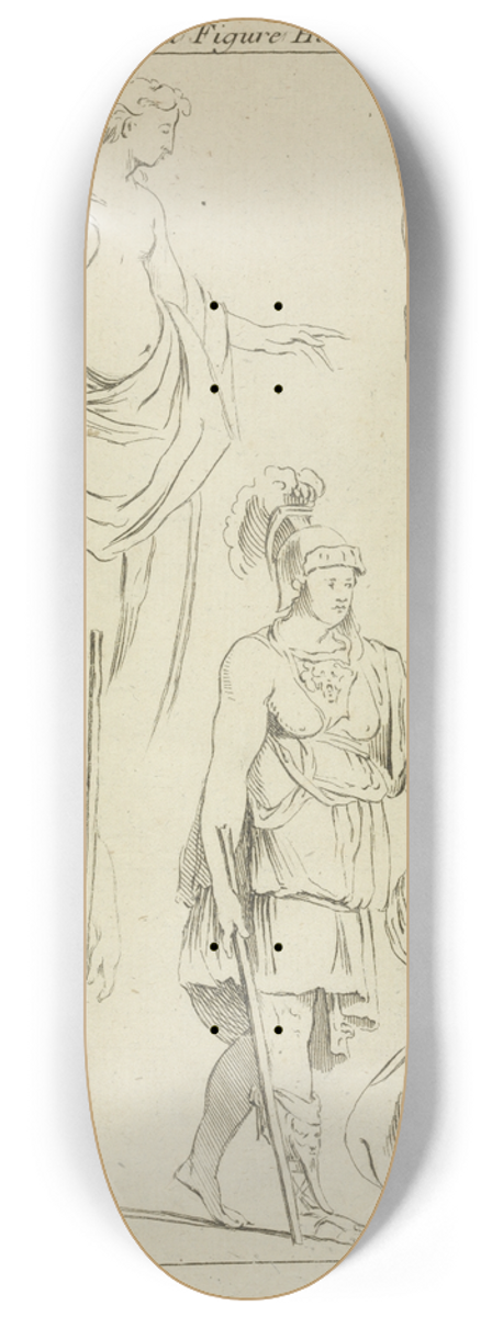 Peter Paul Rubens - Various figures including Roman soldiers, and partially draped male and female nudes 8.25 inch art skate deck