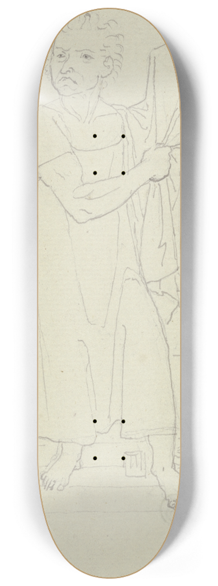 Peter von Cornelius - Herr Varrentrapp, sich im Gesundheitshemd prsentierend (Taunusreise) 8.25 inch art skate deck