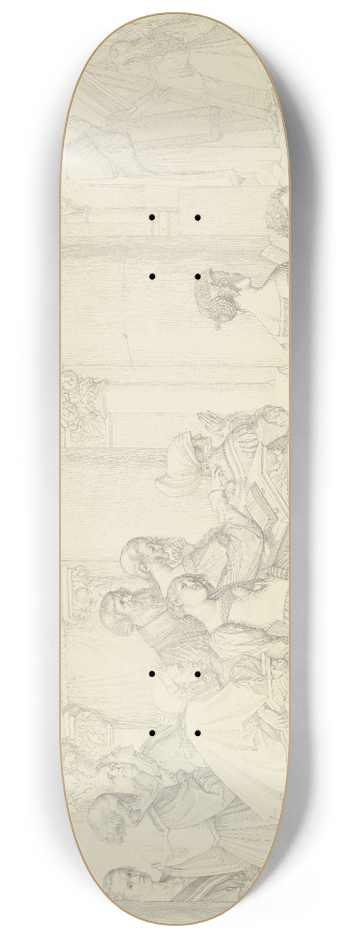 Peter von Cornelius - Scene in the cathedral 8.25 inch art skate deck