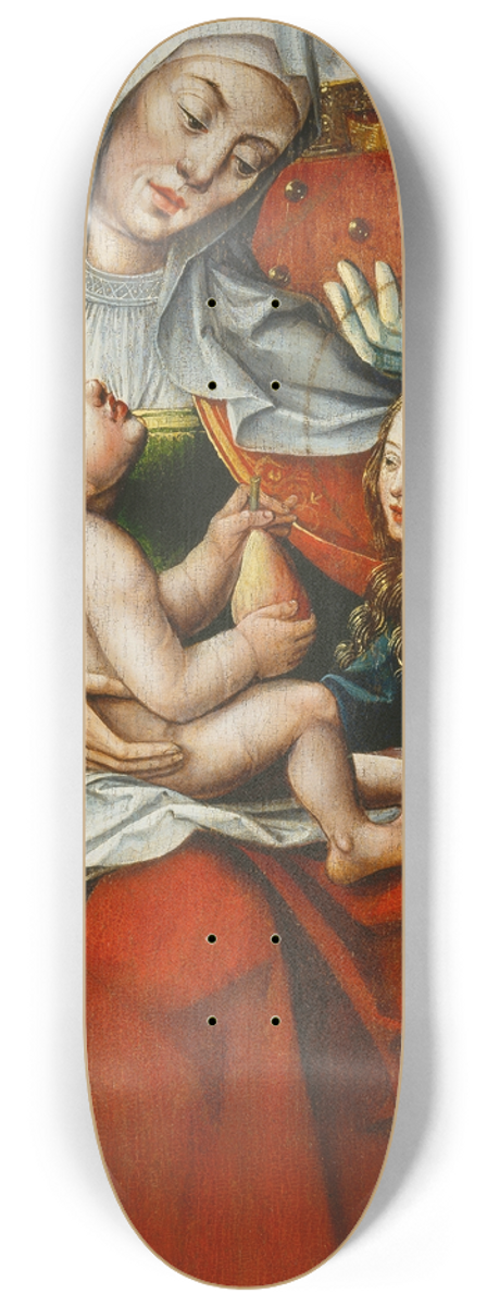 Anton Woensam - St Anne, the Virgin and Child with a Bishop Saint left wing of an altarpiece 8.25 inch art skate deck