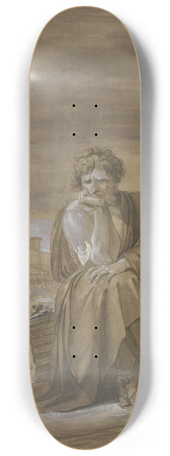 Philipp Friedrich Von Hetsch - Marius auf den Trmmern Karthagos, der Feldherr sitzt auf einer gestrzten Sule, links erscheinen drei Krieger in Halbfigur 8.25 inch art skate deck