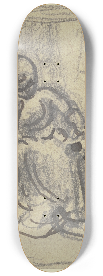 Philipp Rumpf - Frau, mit aufgesttztem Kopf an einer Wiege sitzend 8.25 inch art skate deck