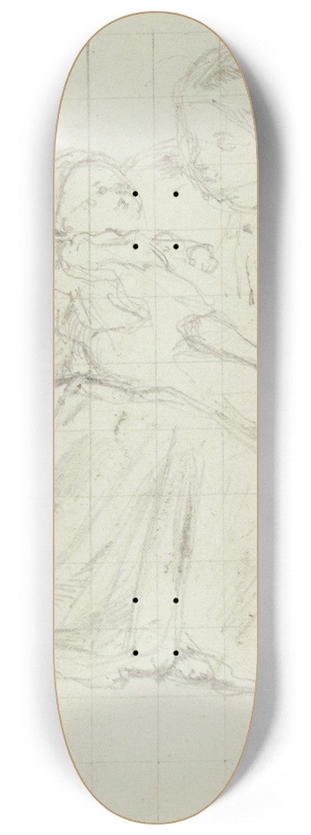 Philipp Rumpf - Mdchen, ein Kind im Einschlag auf dem Schoe haltend 8.25 inch art skate deck