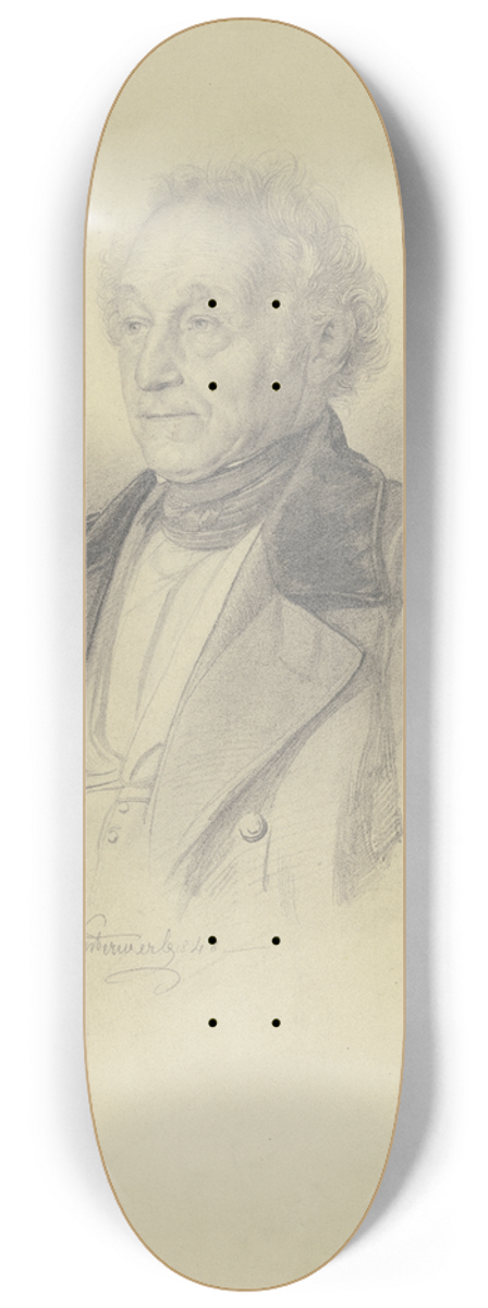 Philipp Winterwerb - Brustbild des Abgeordneten zur deutschen Nationalversammlung, Johann Adam von Itzstein, nach dem Original gezeichnet. 8.25 inch art skate deck