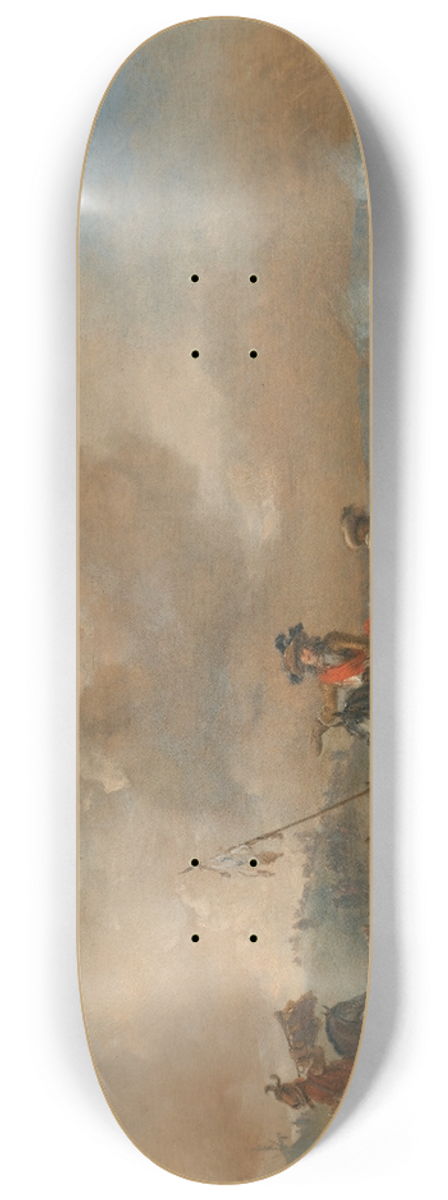 Philips Wouwerman - Cavalry On The Move, A Fortification Under Siege Beyond 8.25 inch art skate deck