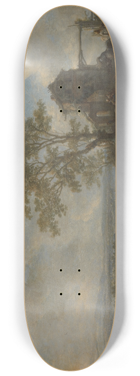 Philips Wouwerman - Horsepond on a River 8.25 inch art skate deck