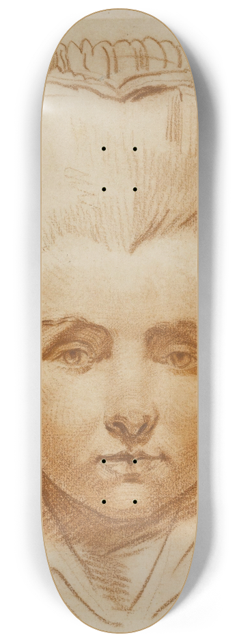 Pierre Alexandre Wille - Portrait of a young girl 8.25 inch art skate deck