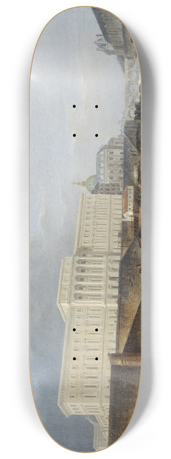 Pierre-Antoine Demachy - LHtel de la Monnaie, le quai de Conti et la Seine, vus de la pointe de la Cit 8.25 inch art skate deck