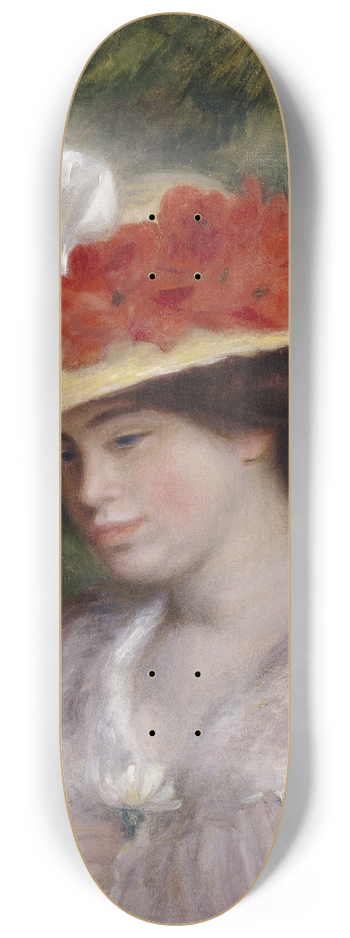 Pierre-Auguste Renoir - Woman in a Flowered Hat 8.25 inch art skate deck
