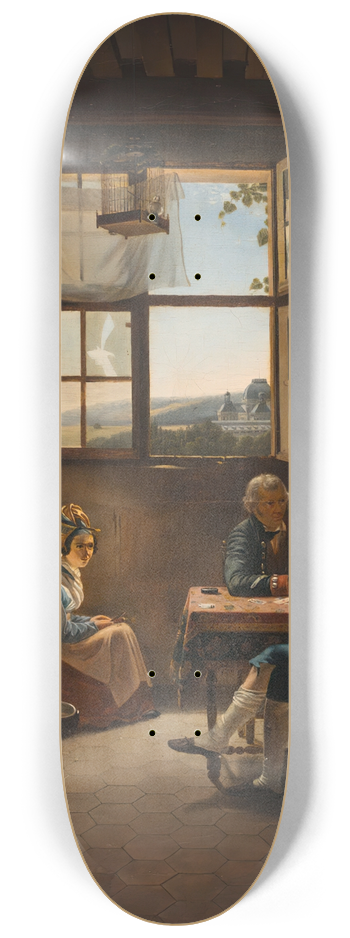 Pierre Duval Le Camus - Two Veterans Playing Piquet 8.25 inch art skate deck