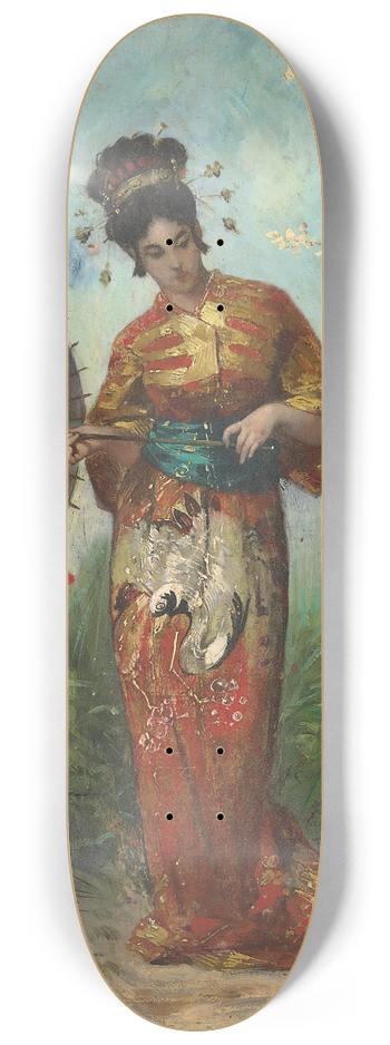 Pierre-Marie Beyle - A Japanese Woman with a Parasol 8.25 inch art skate deck