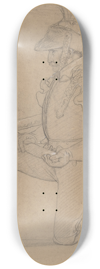 Pierre-Narcisse Gurin - Kneeling Cuirassier 8.25 inch art skate deck