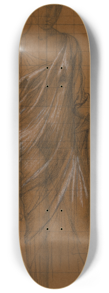 Pierre Puvis de Chavannes - Femme drape de face, tenant un enfant sur la hanche droite 8.25 inch art skate deck