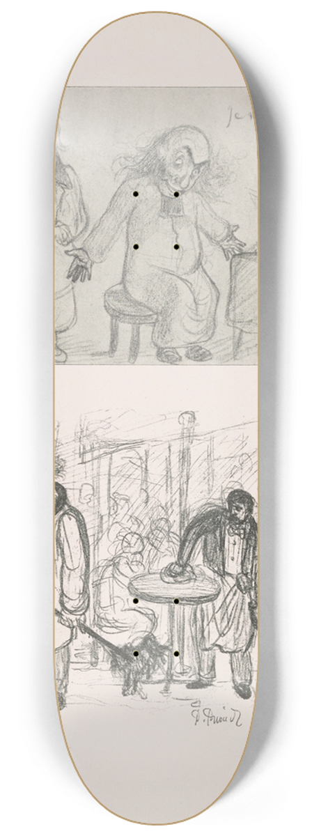 Pierre Puvis de Chavannes - Les caricatures de Puvis de Chavannes Pl.04 8.25 inch art skate deck